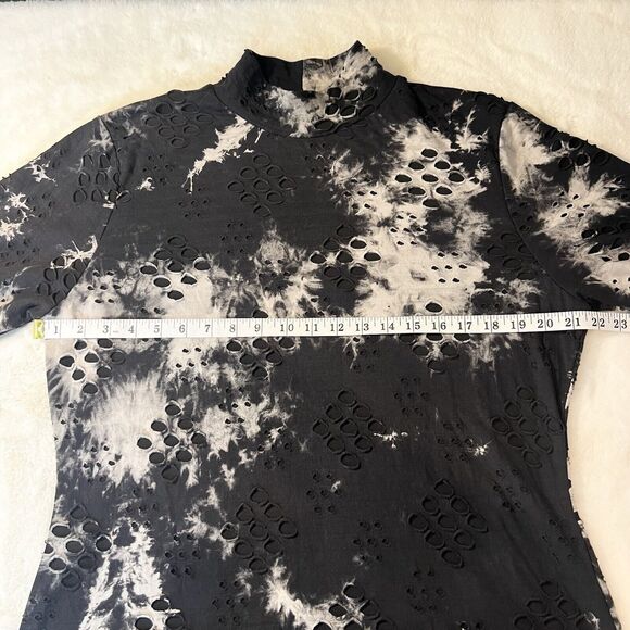 Fashion Nova Cause For Concern Tie Dye Mini Dress Black Gray Sz 2X - Picture 12 of 15